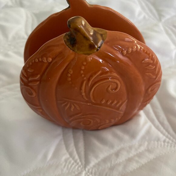 Pumpkin Napkin Holder Ceramic - Picture 1 of 5